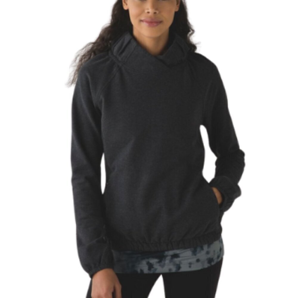 Lululemon Womens 6 After All Pullover Heathered Black